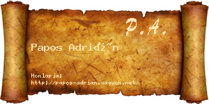 Papos Adrián névjegykártya