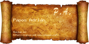 Papos Adrián névjegykártya