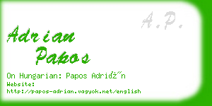 adrian papos business card